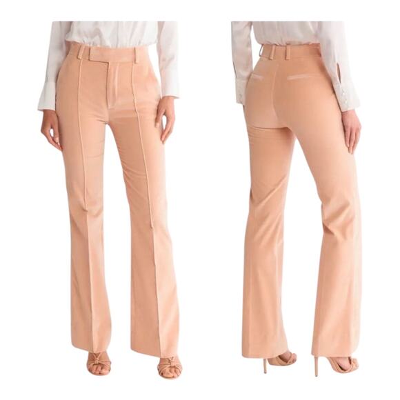 Frame Pants The Slim Stacked Velvet Trousers Blush Pink size 4 - Picture 1 of 8